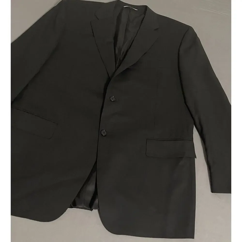 Canali Mens 40R Black Travel Water Resistant Blazer Sport Coat Italy